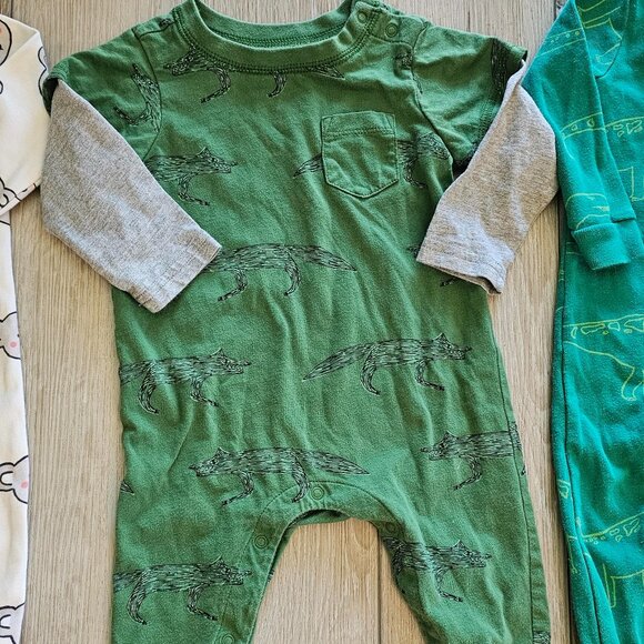 Tea Collection - Layered Sleeve Baby Romper - Sleepers - 3-6 month -  Set of 4 - Picture 6 of 9